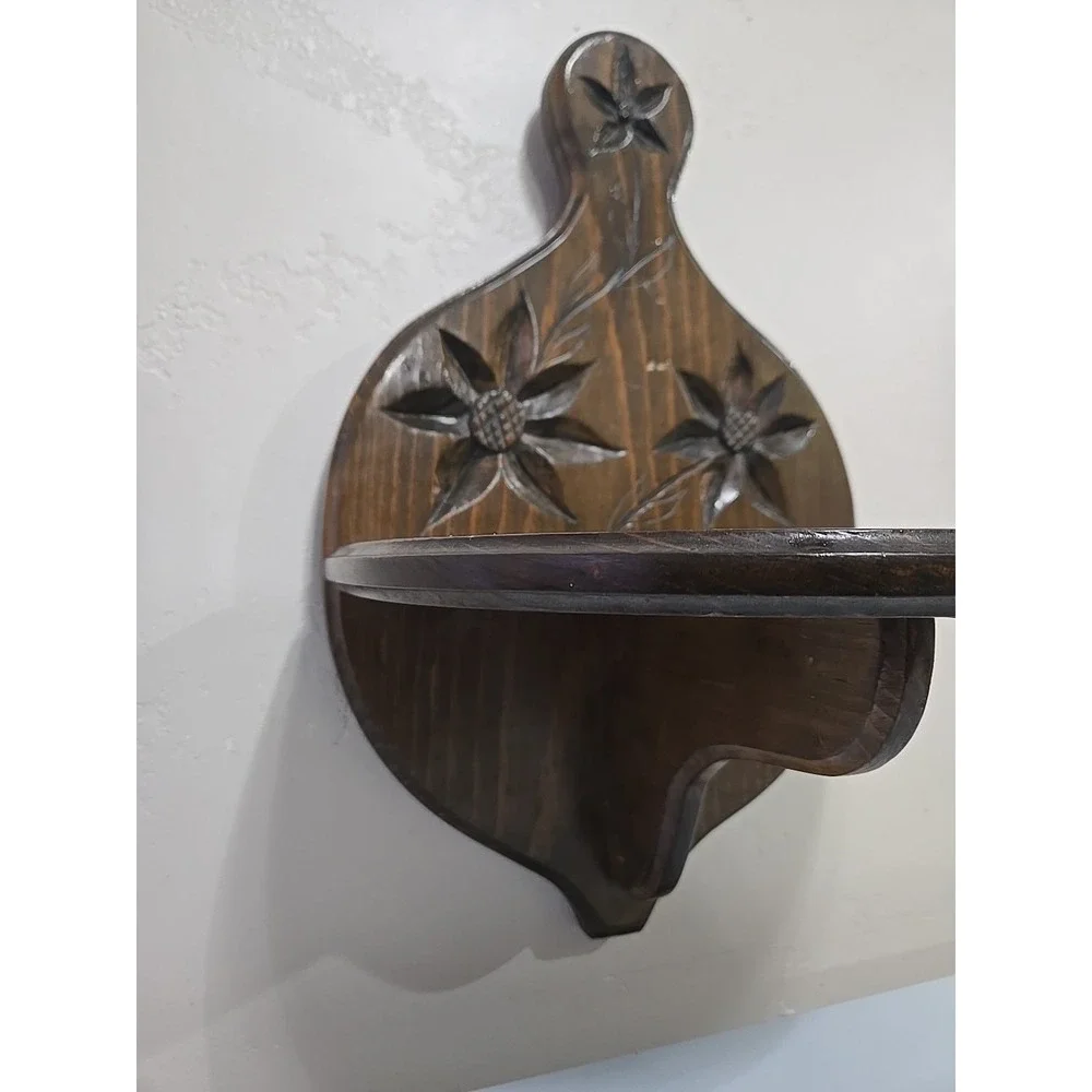 Vintage Wood Trinket Curio Wall Shelf Display Large Rustic Home Decor